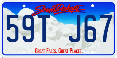 SD license plate 59TJ67