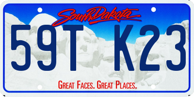 SD license plate 59TK23