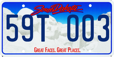 SD license plate 59TO03