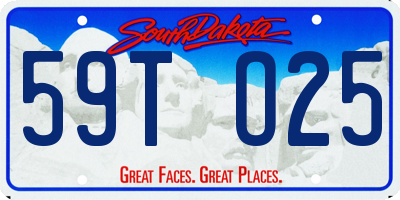 SD license plate 59TO25