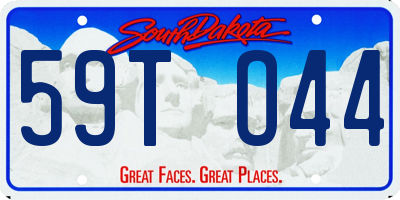 SD license plate 59TO44