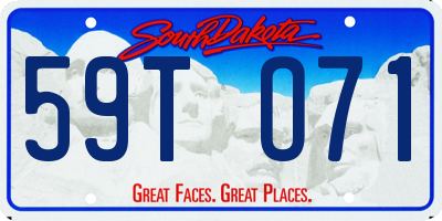 SD license plate 59TO71