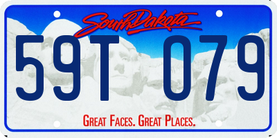 SD license plate 59TO79