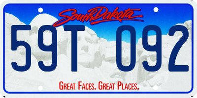 SD license plate 59TO92