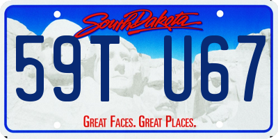 SD license plate 59TU67