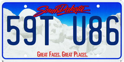 SD license plate 59TU86