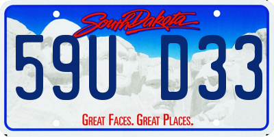 SD license plate 59UD33