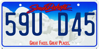 SD license plate 59UD45