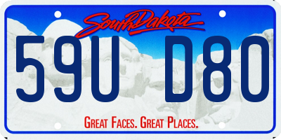 SD license plate 59UD80