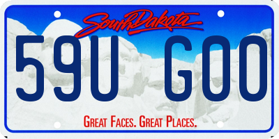 SD license plate 59UG00