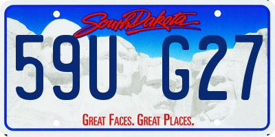 SD license plate 59UG27