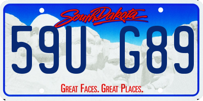 SD license plate 59UG89