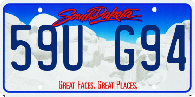 SD license plate 59UG94