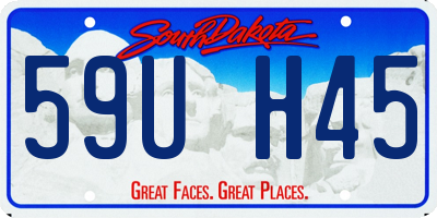 SD license plate 59UH45