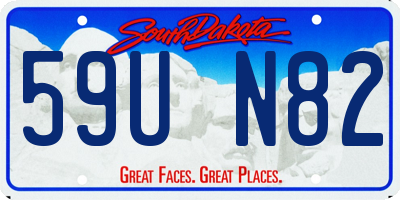 SD license plate 59UN82