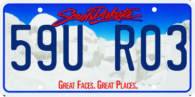 SD license plate 59UR03