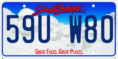 SD license plate 59UW80