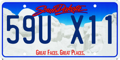SD license plate 59UX11