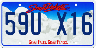SD license plate 59UX16