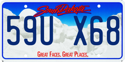 SD license plate 59UX68
