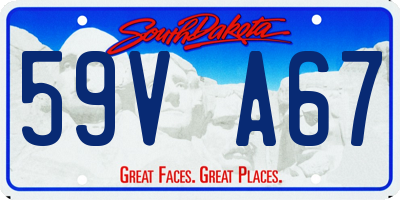 SD license plate 59VA67