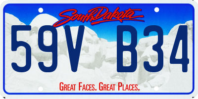 SD license plate 59VB34