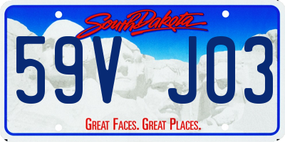SD license plate 59VJ03