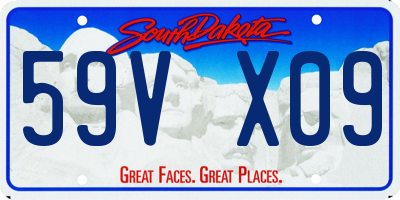 SD license plate 59VX09
