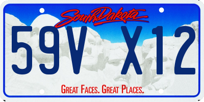 SD license plate 59VX12