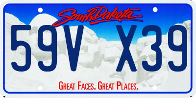 SD license plate 59VX39