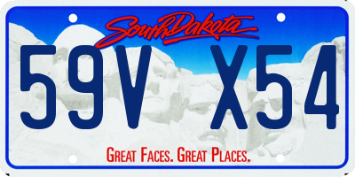 SD license plate 59VX54