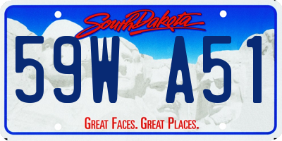 SD license plate 59WA51