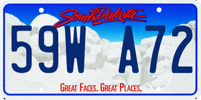 SD license plate 59WA72