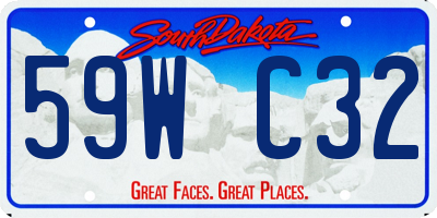 SD license plate 59WC32