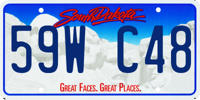 SD license plate 59WC48