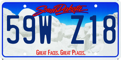 SD license plate 59WZ18