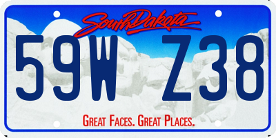SD license plate 59WZ38