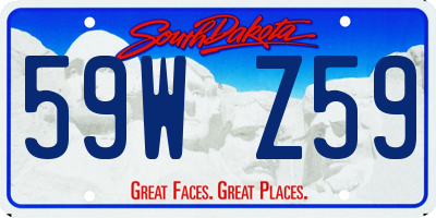 SD license plate 59WZ59