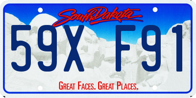 SD license plate 59XF91