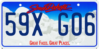 SD license plate 59XG06