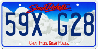 SD license plate 59XG28