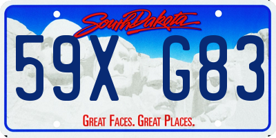 SD license plate 59XG83