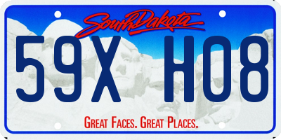 SD license plate 59XH08