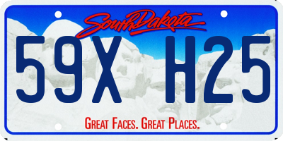 SD license plate 59XH25