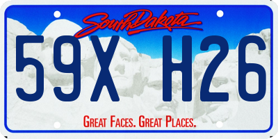 SD license plate 59XH26