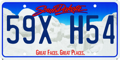 SD license plate 59XH54