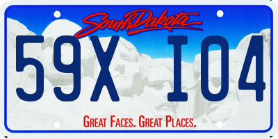 SD license plate 59XI04