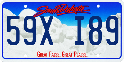 SD license plate 59XI89