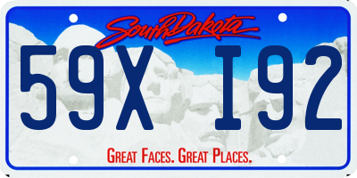 SD license plate 59XI92