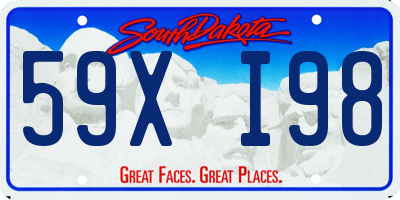 SD license plate 59XI98